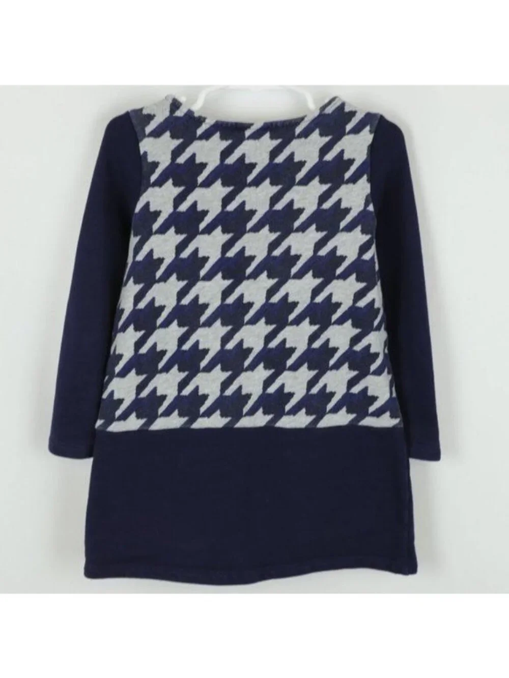 Gymboree Girls Size 4 Blue Gray Houndstooth Crewneck Long Sleeve Sweatshirt